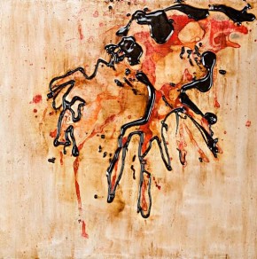 Untitled with Tar and Ink -1